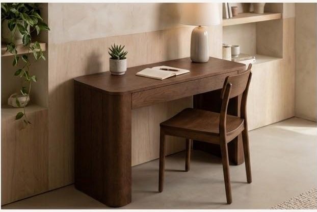 EXTENDR table collapsed into a 2-foot console in a home office nook